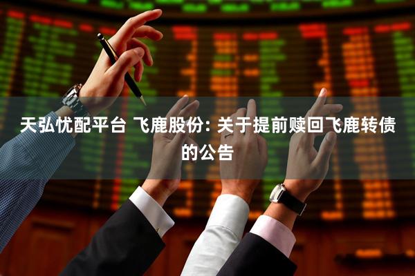 天弘忧配平台 飞鹿股份: 关于提前赎回飞鹿转债的公告