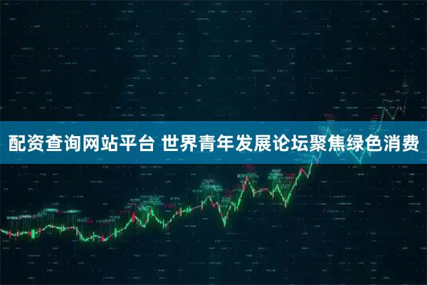 配资查询网站平台 世界青年发展论坛聚焦绿色消费
